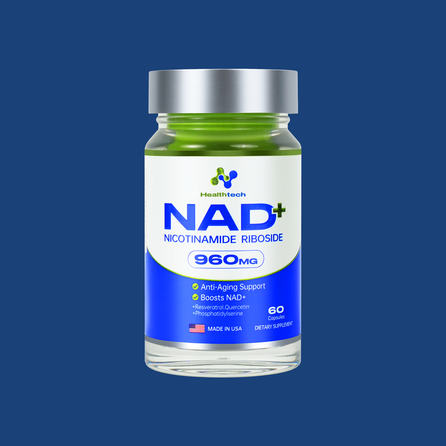 Newlife Healthtech NMN NAD+ Supplement for Anti-Aging Support, Brain Health, Cellular Energy & Vitality, Improves Focus, Nicotinamide Riboside - 60 Count